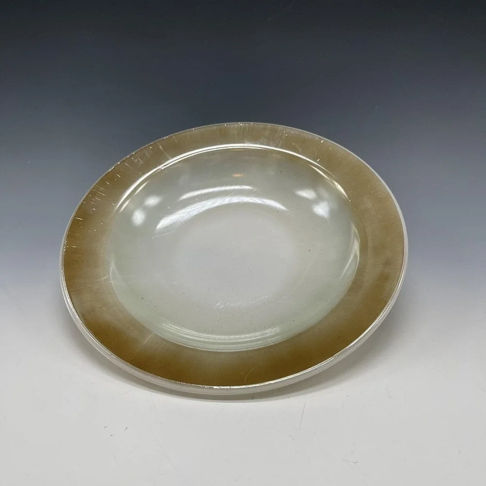 Vintage‎ FEDERAL GLASS Mesa Glass Iridescent Brown Rim Soup Bowl Speckle A41